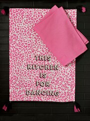 Set of 2 Pink Leopard Print Slogan Tea Towels - Image 2 of 3