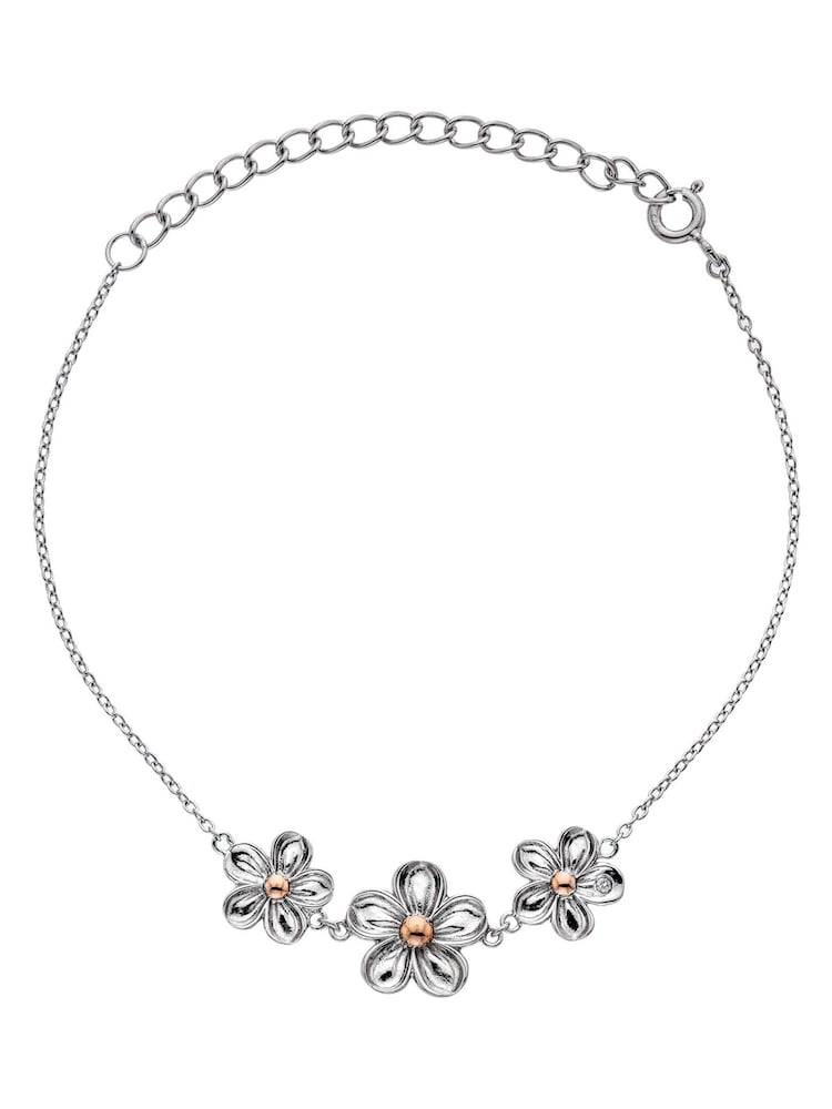 Hot Diamonds Silver Tone Forget Me Not Bracelet - Image 1 of 3