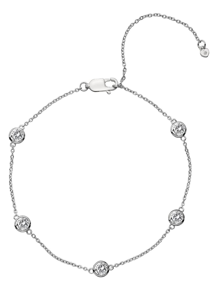 Hot Diamonds Silver Tone Tender White Topaz Intermittent Bracelet - Image 1 of 3