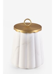 White/Gold Valencia Marble Storage Jar - Image 5 of 5