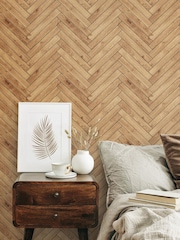 Hoopla Walls Ash Parquet Wallpaper - Image 1 of 2