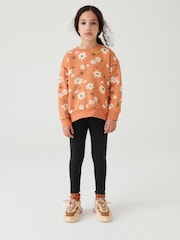 Black Cosy Fleece Lined Leggings (3-16yrs) - Image 4 of 5