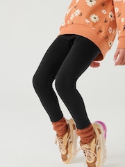 Black Cosy Fleece Lined Leggings (3-16yrs) - Image 5 of 5