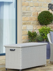 Pacific Stone Grey Small Rattan Effect Garden Cushion Storage Box - Image 1 of 8