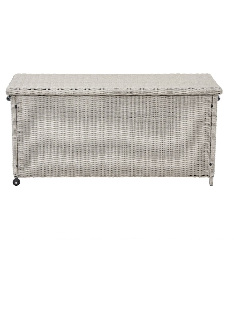 Pacific Stone Grey Small Rattan Effect Garden Cushion Storage Box - Image 2 of 8