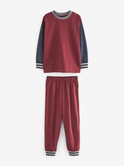 Marineblau/Burgunderrot - 3er-Pack Langarm-Pyjamas aus 100 % Baumwolle (3-16Jahre) - Bild 4 von 7