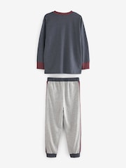 Marineblau/Burgunderrot - 3er-Pack Langarm-Pyjamas aus 100 % Baumwolle (3-16Jahre) - Bild 6 von 7