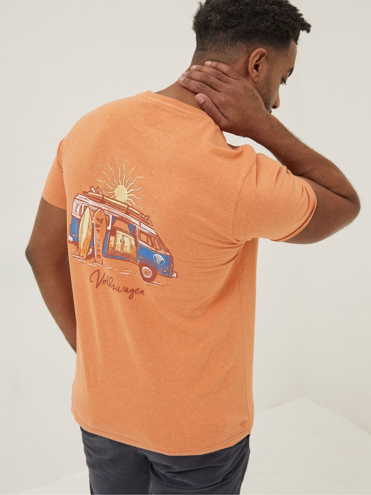 FatFace Orange Summer Surf T-Shirt - Image 2 of 5
