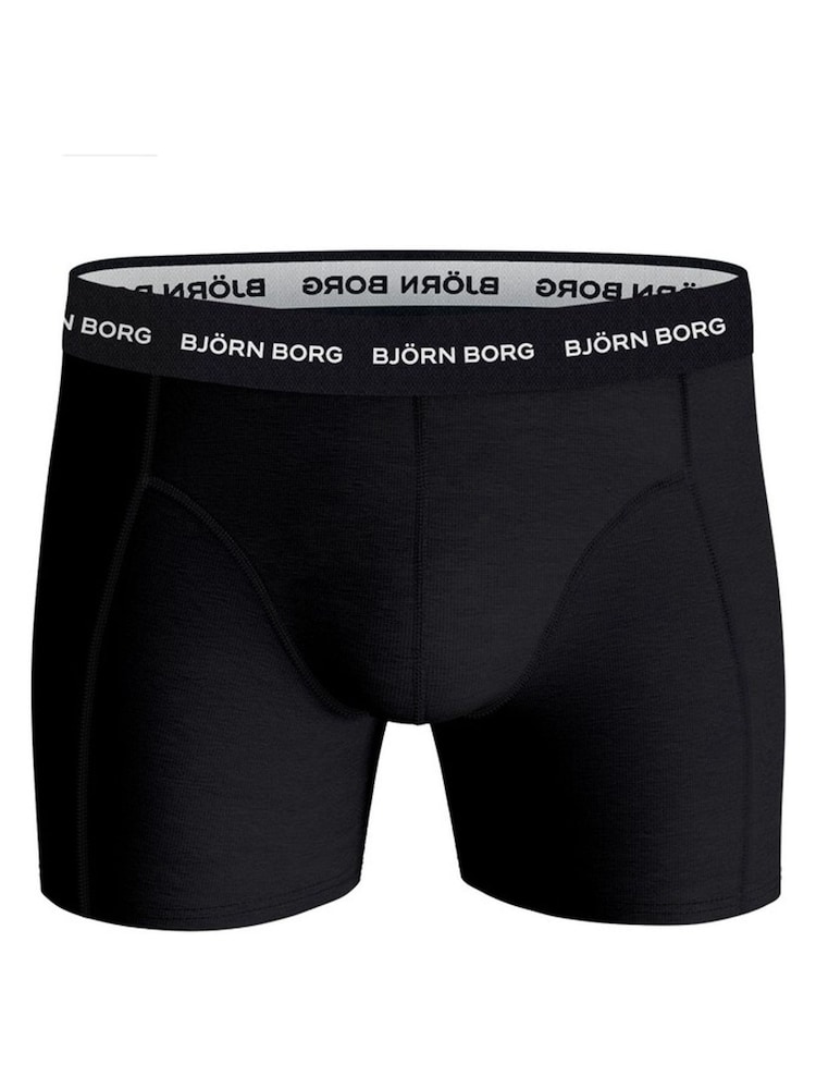 Bjorn Borg Blue and Grey Cotton Stretch Boxer 5 Pack - Image 2 of 6