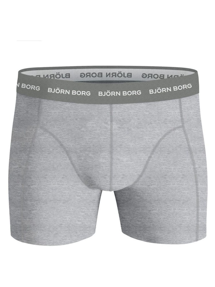 Bjorn Borg Blue and Grey Cotton Stretch Boxer 5 Pack - Image 6 of 6