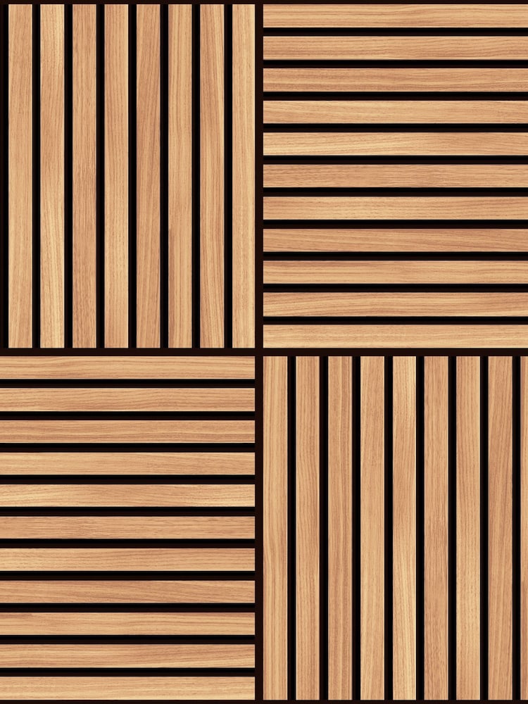 Hoopla Walls Oak Square Slat Wallpaper - Image 2 of 2