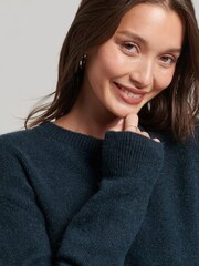 Superdry Blue Essential Supersoft Crew Neck Jumper - Image 1 of 2