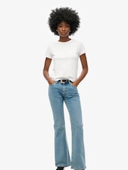 Superdry Light Blue Vintage Mid Rise Slim Flare Jeans - Image 1 of 7