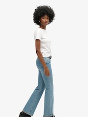 Superdry Light Blue Vintage Mid Rise Slim Flare Jeans - Image 2 of 7