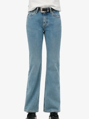 Superdry Light Blue Vintage Mid Rise Slim Flare Jeans - Image 3 of 7