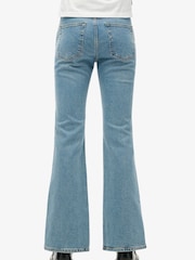 Superdry Light Blue Vintage Mid Rise Slim Flare Jeans - Image 4 of 7