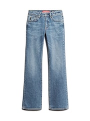 Superdry Light Blue Vintage Mid Rise Slim Flare Jeans - Image 5 of 7
