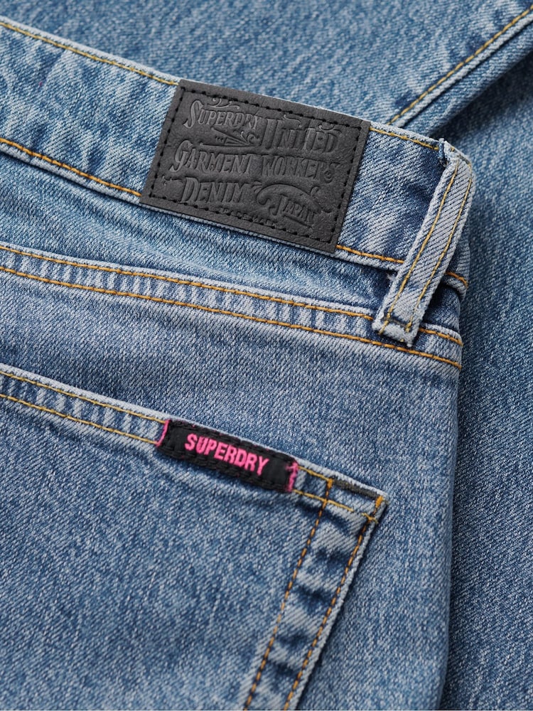 Superdry Light Blue Vintage Mid Rise Slim Flare Jeans - Image 7 of 7