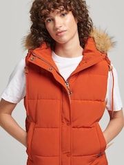 Superdry Orange Everest Faux Fur Gilet - Image 1 of 3
