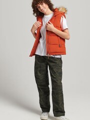 Superdry Orange Everest Faux Fur Gilet - Image 2 of 3