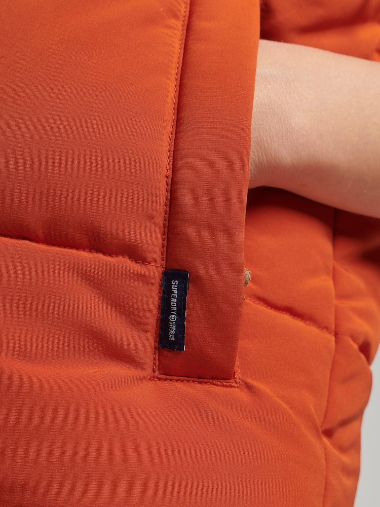 Superdry Orange Everest Faux Fur Gilet - Image 3 of 3