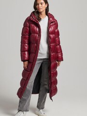 Superdry Pink XPD Sports Longline Puffer Coat - Image 2 of 3