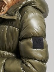 Superdry Green XPD Sports Longline Puffer Coat - Image 4 of 4