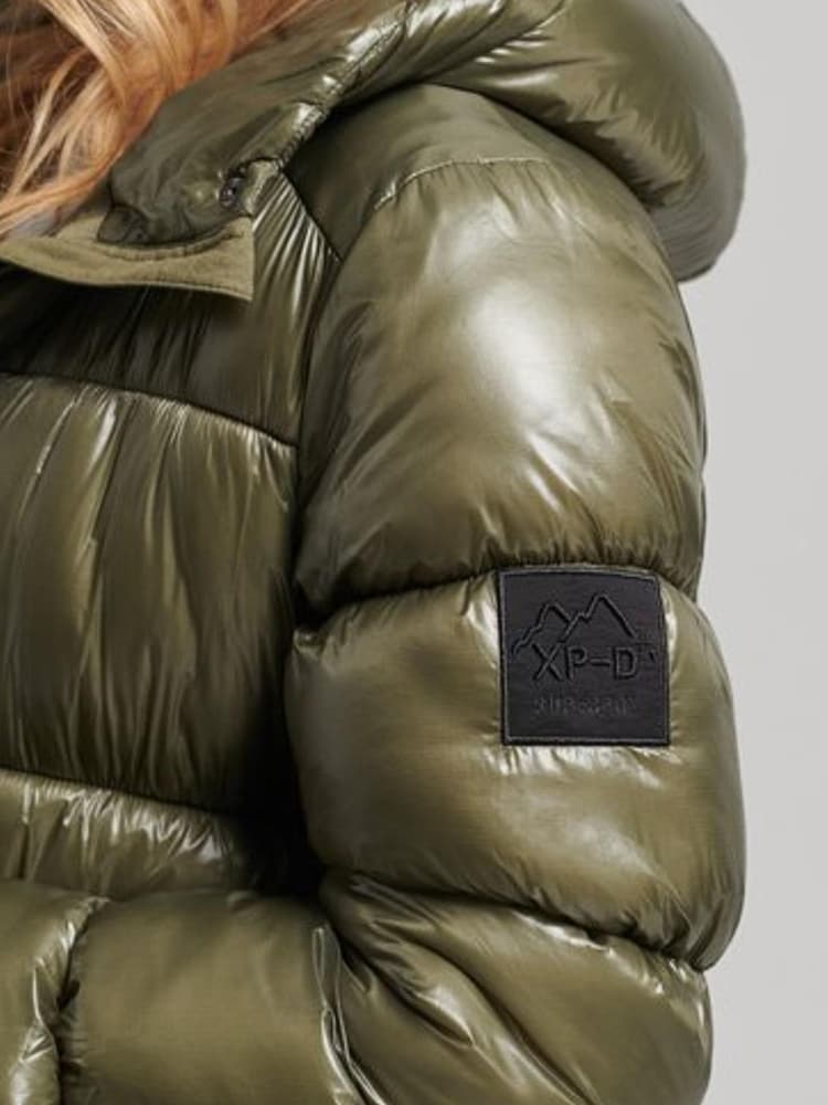 Superdry Green XPD Sports Longline Puffer Coat - Image 4 of 4