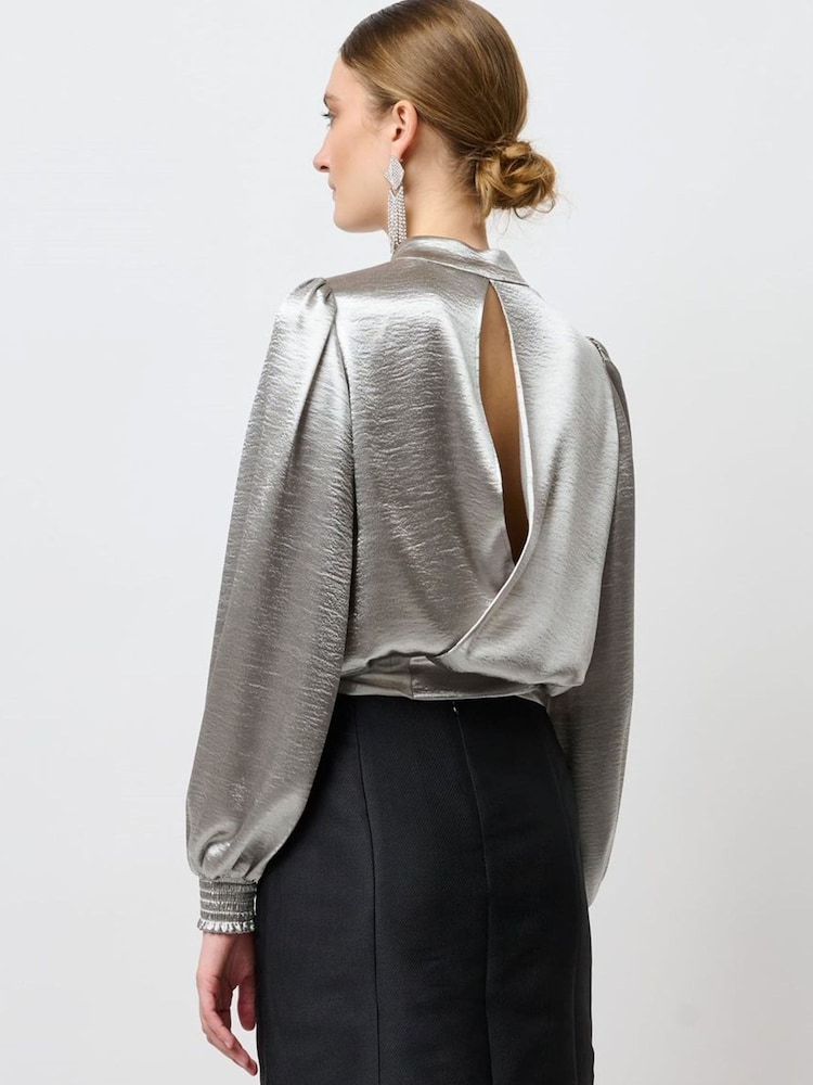 Bruuns Bazaar Grey Edelweiss Cajsa Pearl Button Blouse - Image 3 of 3 Bruuns Bazaar Grey Edelweiss Cajsa Pearl Button Blouse - Image 3 of 3