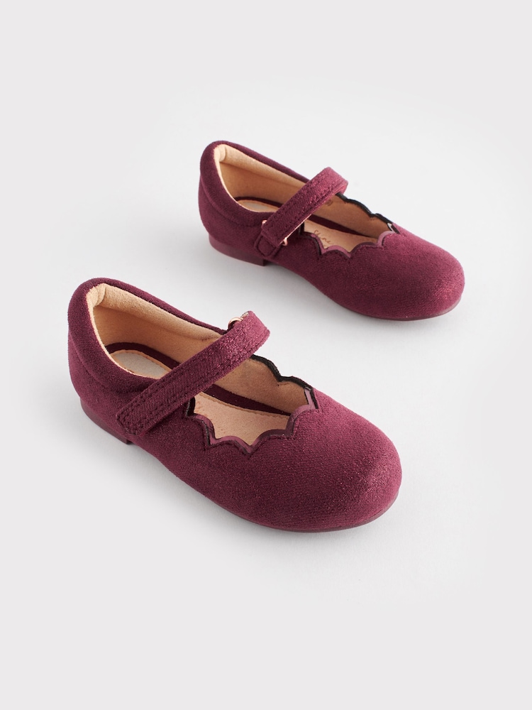 Red Shimmer Scallop Mary Jane Shoes - Image 1 of 5