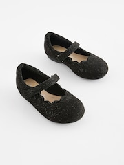 Black Shimmer Scallop Mary Jane Shoes - Image 1 of 5