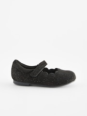 Black Shimmer Scallop Mary Jane Shoes - Image 2 of 5