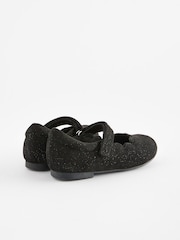 Black Shimmer Scallop Mary Jane Shoes - Image 3 of 5