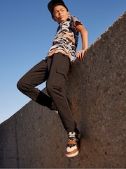 Black Slim Fit Cargo Rich Joggers (3-16yrs) - Image 6 of 7