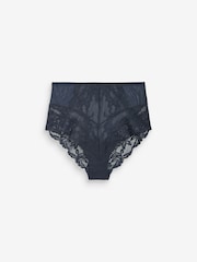 Green/Navy Blue High Rise Lace Knickers 2 Pack - Image 6 of 7