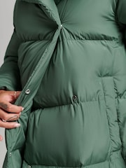 Superdry Green Longline Puffer Coat - Image 3 of 3