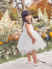 Ivory Cream Embellished Tulle Bridesmaid Dress (3mths-8yrs) - Image 2 of 8