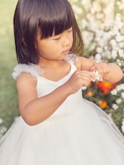 Ivory Cream Embellished Tulle Bridesmaid Dress (3mths-8yrs) - Image 3 of 8