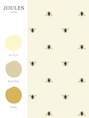 Joules Creme Botanical Bee Wallpaper Sample Swatch - Image 3 of 3