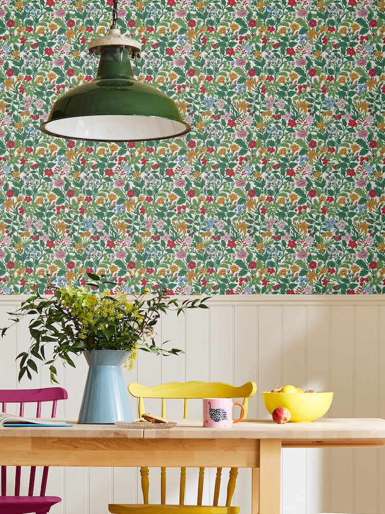 Joules Rainbow Arts & Crafts Floral Wallpaper - Image 1 of 3
