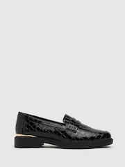 Schuh Lenzo Lack-Slipper in Kroko-Optik, Natur - Bild 1 von 4