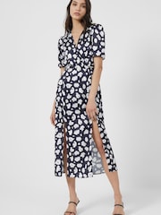 French Connection Aimee Inu Blue Front Slit Dress - Image 1 of 4