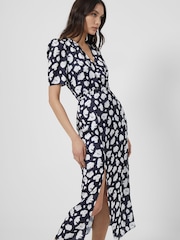 French Connection Aimee Inu Blue Front Slit Dress - Image 3 of 4
