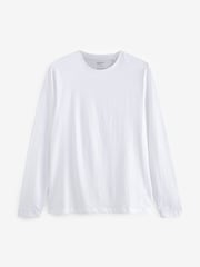 Black/White/Navy Blue/Green/Burgundy Red Regular Fit Regular Fit Long Sleeve 100% Cotton T-Shirts 5 Pack - Image 12 of 14