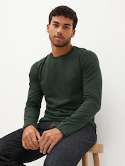 Black/White/Navy Blue/Green/Burgundy Red Regular Fit Regular Fit Long Sleeve 100% Cotton T-Shirts 5 Pack - Image 3 of 14