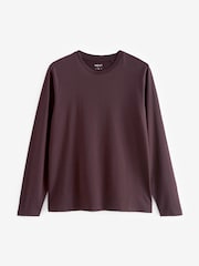Black/White/Navy Blue/Green/Burgundy Red Regular Fit Regular Fit Long Sleeve 100% Cotton T-Shirts 5 Pack - Image 9 of 14
