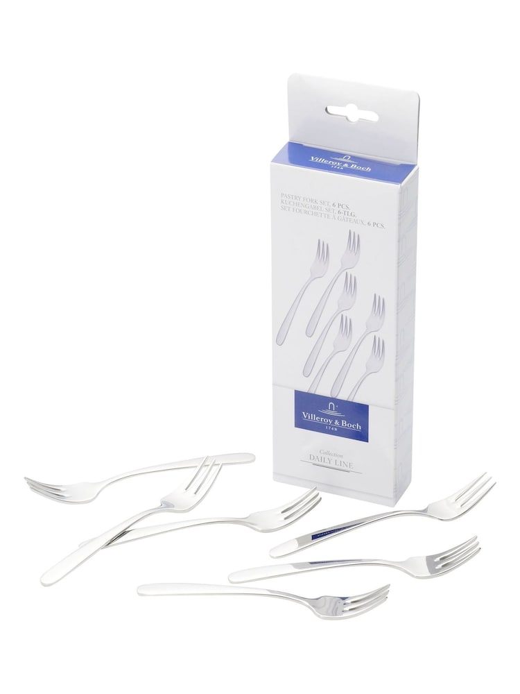 Villeroy & Boch Set of 6 Chrome Daily Line Pastry Forks - Image 1 of 2