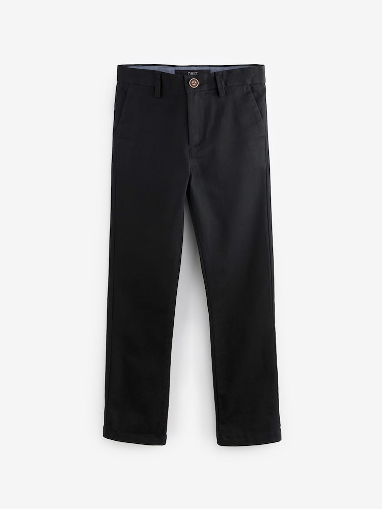 Negru - Pantaloni chino stretch (3-17ani) - Image 1 of 2