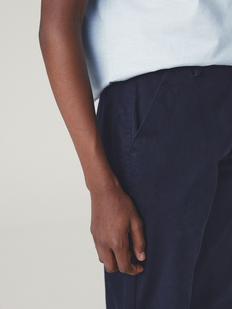 Navy Blue Regular Fit Stretch Chino Trousers (3-17yrs) - Image 4 of 5