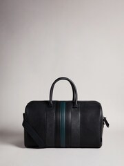 Ted Baker Black/Blue Evyday Striped PU Holdall Bag - Image 1 of 3